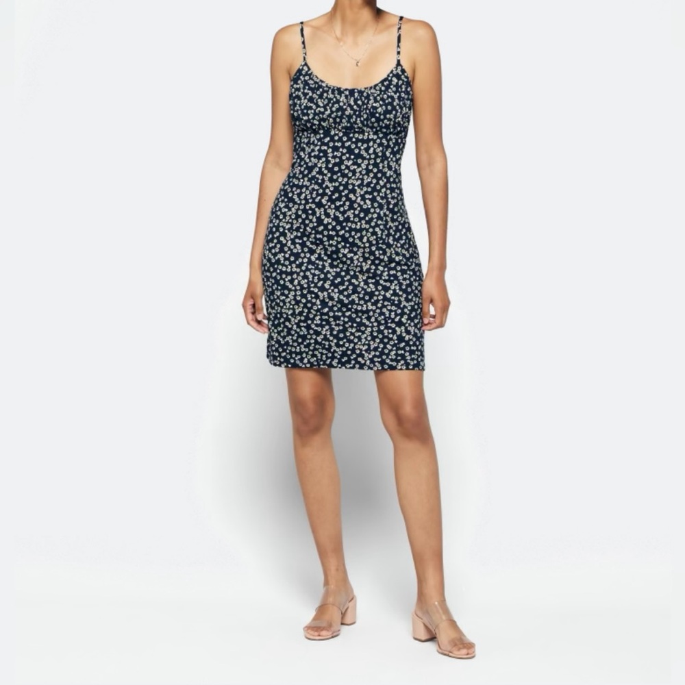Navy Floral Spaghetti Strap Dress